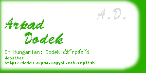 arpad dodek business card
